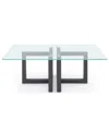 Macy's Emila 48" Rectangle Glass Mix And Match Coffee Table In Clear Glass,gunmetal