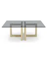 Macy's Emila 48" Rectangle Glass Mix And Match Coffee Table In Smoked Glass,champagne