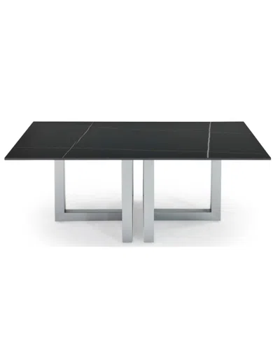 Macy's Emila 48" Rectangle Sintered Stone Mix And Match Coffee Table In Black Sintered Stone,silver Sky