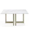 Macy's Emila 48" Rectangle Sintered Stone Mix And Match Coffee Table In White Sintered Stone,champagne