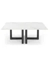 Macy's Emila 48" Rectangle Sintered Stone Mix And Match Coffee Table In White Sintered Stone,gunmetal