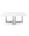 Macy's Emila 48" Rectangle Sintered Stone Mix And Match Coffee Table In White Sintered Stone,silver Sky