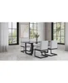Macy's Emila 5 Pc. Dining Set (rectangular Table & 4 Chairs), Created For  In Black Sintered Stone With Gunmetal Base