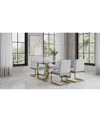 Macy's Emila 5 Pc. Dining Set (rectangular Table & 4 Chairs), Created For  In Clear Glass With Champagne Base