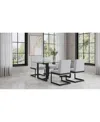 Macy's Emila 5 Pc. Dining Set (rectangular Table & 4 Chairs), Created For  In Clear Glass With Gunmetal Base