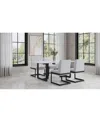 Macy's Emila 5 Pc. Dining Set (rectangular Table & 4 Chairs), Created For  In White Sintered Stone With Gunmetal Base