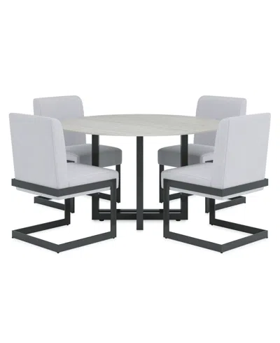 Macy's Emila 5 Pc. Dining Set (round Table & 4 Chairs), Created For  In Black