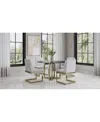 Macy's Emila 5 Pc. Dining Set (round Table & 4 Chairs), Created For  In Black Sintered Stone With Champagne Base