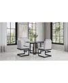 Macy's Emila 5 Pc. Dining Set (round Table & 4 Chairs), Created For  In Black Sintered Stone With Gunmetal Base