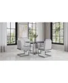 Macy's Emila 5 Pc. Dining Set (rectangular Table & 4 Chairs), Created For  In Black Sintered Stone With Silver Base
