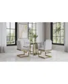 Macy's Emila 5 Pc. Dining Set (round Table & 4 Chairs), Created For  In Clear Glass With Champagne Base