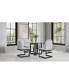 Macy's Emila 5 Pc. Dining Set (round Table & 4 Chairs), Created For  In Clear Glass With Gunmetal Base