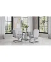 Macy's Emila 5 Pc. Dining Set (rectangular Table & 4 Chairs), Created For  In Clear Glass With Silver Base