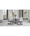 Macy's Emila 5 Pc. Dining Set (round Table & 4 Chairs), Created For  In White Sintered Stone With Gunmetal Base