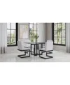 Macy's Emila 5 Pc. Dining Set (square Table & 4 Chairs), Created For  In Black Sintered Stone With Gunmetal Base