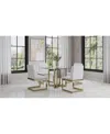 Macy's Emila 5 Pc. Dining Set (square Table & 4 Chairs), Created For  In Clear Glass With Champagne Base