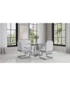 Macy's Emila 5 Pc. Dining Set (rectangular Table & 4 Chairs), Created For  In Clear Glass With Silver Base