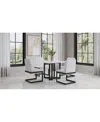 Macy's Emila 5 Pc. Dining Set (square Table & 4 Chairs), Created For  In White Sintered Stone With Gunmetal Base