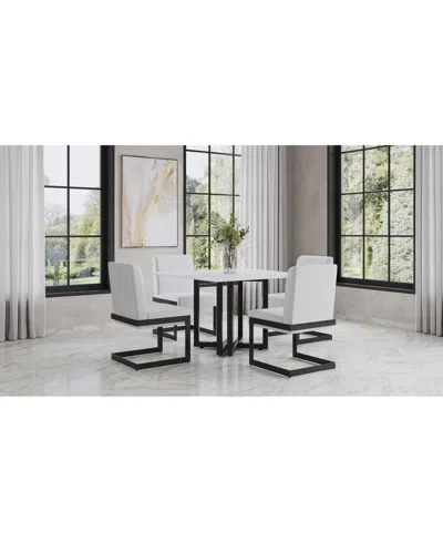 Macy's Emila 5 Pc. Dining Set (square Table & 4 Chairs), Created For  In Clear Glass With Gunmetal Base