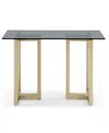 Macy's Emila 54" Glass Mix And Match Console Table In Smoked Glass,champagne