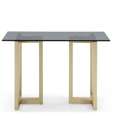 Macy's Emila 54" Glass Mix And Match Console Table In Smoked Glass,champagne