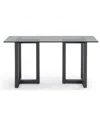 Macy's Emila 54" Glass Mix And Match Console Table In Smoked Glass,gunmetal