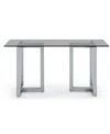 Macy's Emila 54" Glass Mix And Match Console Table In Smoked Glass,silver Sky