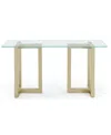Macy's Emila 54" Glass Mix And Match Console Table In Ultra Clear Glass,champagne