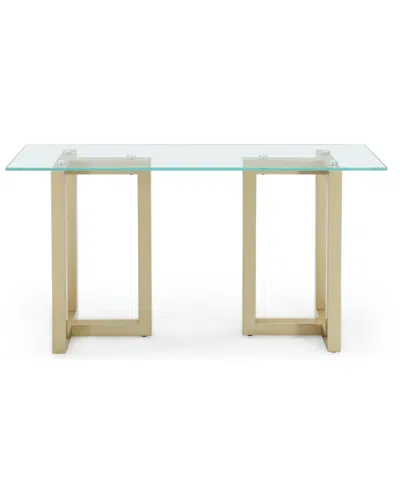 Macy's Emila 54" Glass Mix And Match Console Table In Ultra Clear Glass,champagne