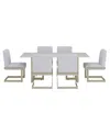Macy's Emila 7 Pc. Dining Set (rectangular Table & 6 Chairs), Created For  In Gray