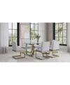 Macy's Emila 7 Pc. Dining Set (rectangular Table & 6 Chairs), Created For  In Clear Glass With Champagne Base