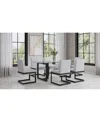 Macy's Emila 7 Pc. Dining Set (rectangular Table & 6 Chairs), Created For  In Clear Glass With Gunmetal Base