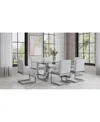 Macy's Emila 7 Pc. Dining Set (rectangular Table & 6 Chairs), Created For  In Clear Glass With Silver Base