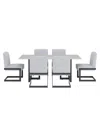 Macy's Emila 7 Pc. Dining Set (rectangular Table & 6 Chairs), Created For  In White