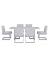 Macy's Emila 7 Pc. Dining Set (rectangular Table & 6 Chairs), Created For  In White