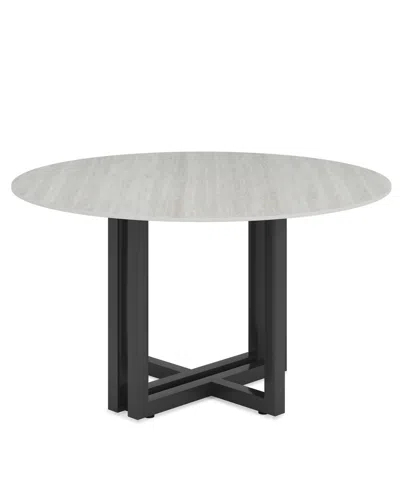 Macy's Emila Round Sintered Stone Dining Table, Created For  In Gray