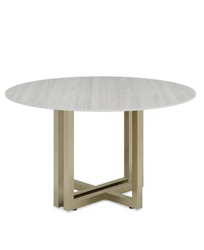 Macy's Emila Round Sintered Stone Dining Table, Created For  In Gray