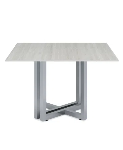 Macy's Emila Square Sintered Stone Dining Table, Created For  In Silver