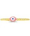 Macy's Enamel Evil Eye Beaded Ring In 14k Yellow Gold Over Sterling Silver In Gold