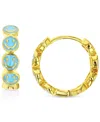 Macy's Enamel Smiley Face Hoop Earrings In Sterling Silver Or 14k Gold Over Sterling Silver, 1/2" In Gold