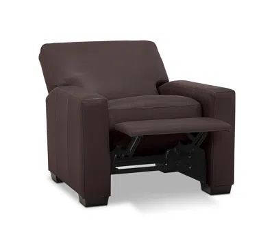Macy's Ennia 36" Leather Pushback Recliner, Created For  In Brown