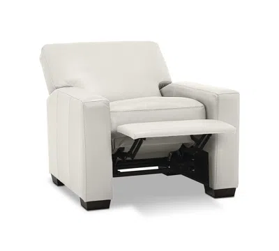 Macy's Ennia 36" Leather Pushback Recliner, Created For  In White