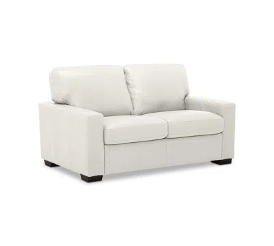 Macy's Ennia 59" Leather Loveseat, Created For  In White