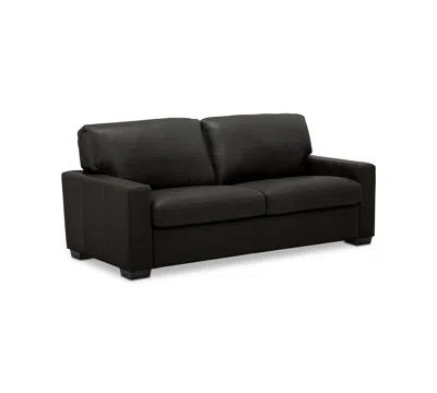 Macy's Ennia 75" Leather Apartment Sofa, Created For  In Ink (special Order)