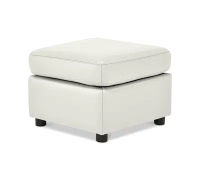 Macy's Ennia Leather Ottoman, Created For  In White