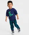 Macy's Epic Threads Boys Toddler 2t-4t 2-pc. T-rex Shirt & Plaid Pants Set,  Exclusive In Multi
