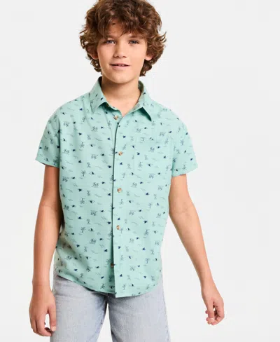 Macy's Kids' Epic Threads Boys' Xs-xl Beach Shirt,  Exclusive In Blue