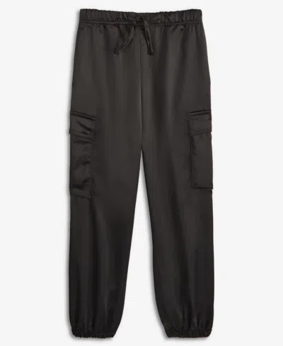 Macy's Kids' Epic Threads Girls 5-12 Satin Cargo Jogger Pants,  Exclusive In Black