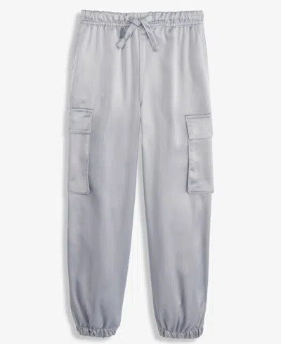 Macy's Kids' Epic Threads Girls 5-12 Satin Cargo Jogger Pants,  Exclusive In Silver