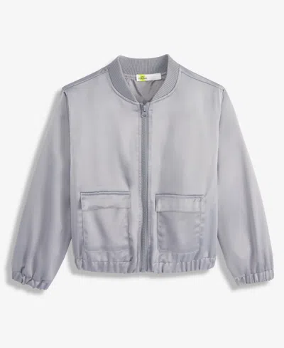 Macy's Kids' Epic Threads Girls 5-20 Satin Bomber Jacket,  Exclusive In Gray